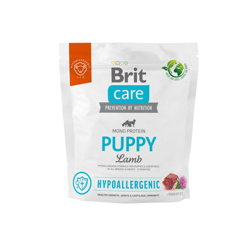 BRIT CARE Hypoallergenic Monoprotein PUPPY, janjetina i riza, 1kg