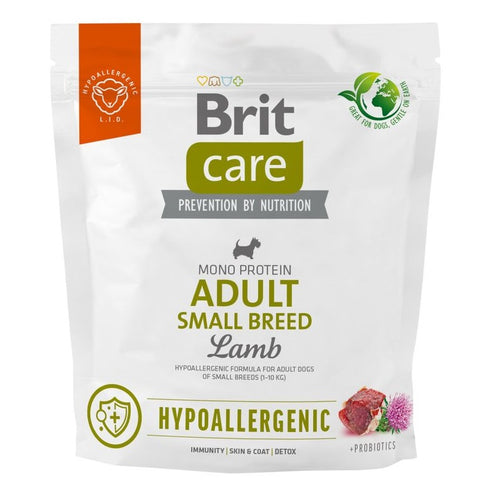 BRIT CARE Hypoallergenic Monoprotein Small Breed, janjetina i riza. 1kg