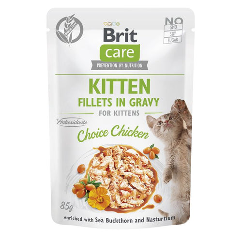 BRIT CARE KITTEN, fileti piletine u umaku, bez zitarica, 85g