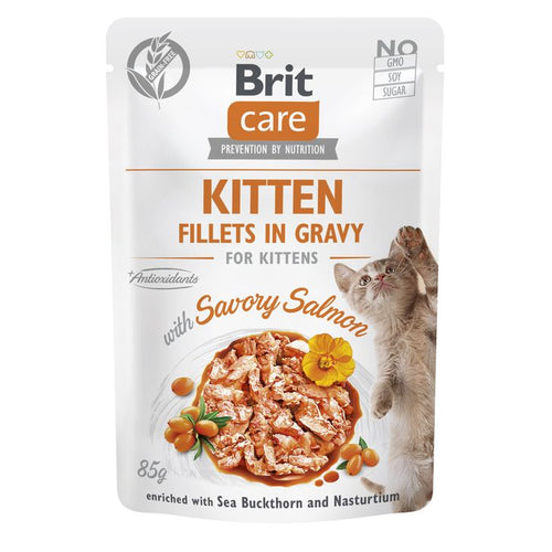 BRIT CARE KITTEN, fileti s lososom u umaku, bez zitarica, 85g