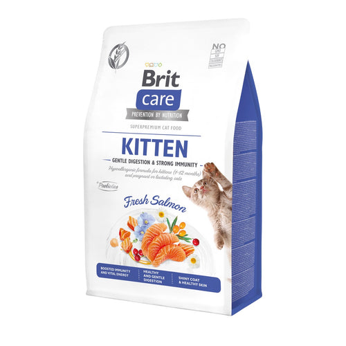 BRIT CARE KITTEN Gentle Digestion & Strong Immunity, losos, bez zitarica, 400g