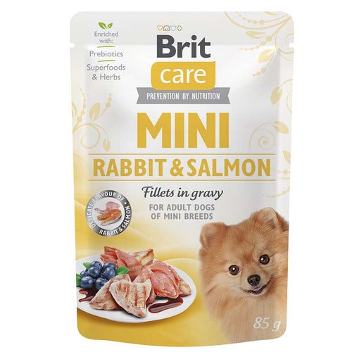BRIT CARE Mini, fileti kunicevine i lososa u umaku, 85g