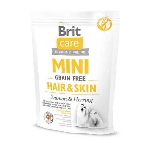 BRIT CARE MINI Hair & Skin Losos i Haringa, bez zitarica, 400g