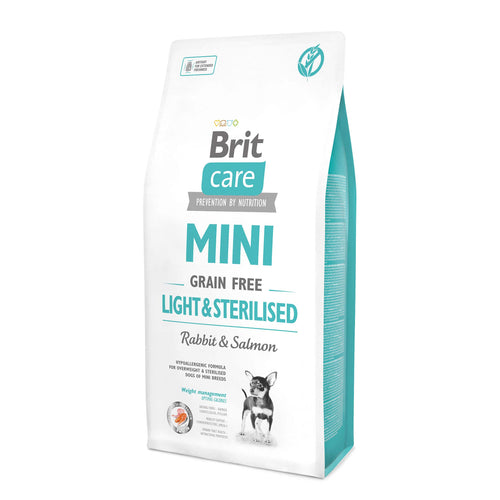 BRIT CARE MINI Light & Sterilized, Kunic i Losos bez zitarica, 7kg
