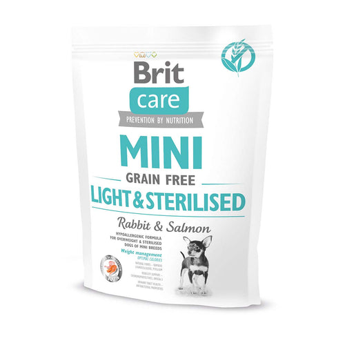 BRIT CARE MINI Light & Sterilized Kunic i Losos, bez zitarica, 400g