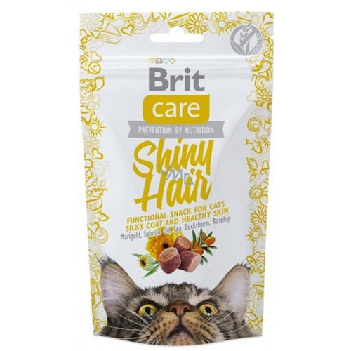 BRIT CARE Shiny Hair, funkcionalna socna poslastica s lososom, bez zitarica 50g