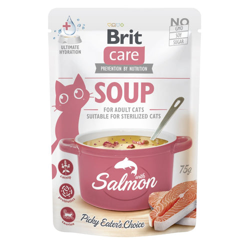BRIT CARE Soup, juha za macke, s lososom i catnipom, bez zitarica, 75g