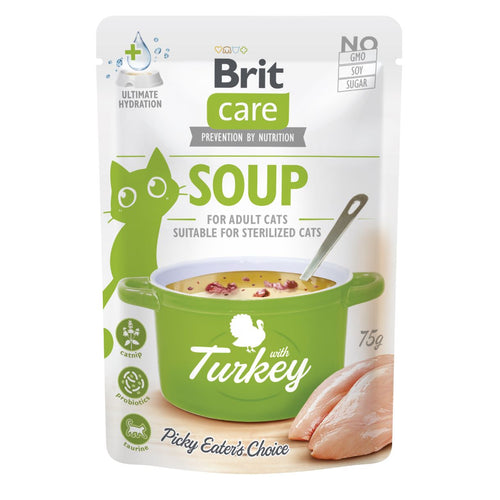 BRIT CARE Soup, juha za macke, s puretinom i catnipom, bez zitarica, 75g