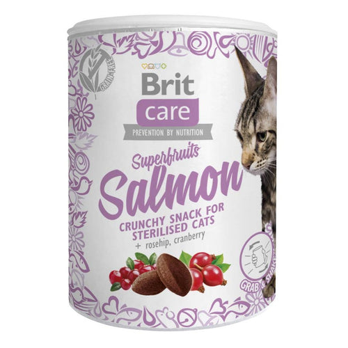 BRIT CARE Superfruits Salmon, hrskava poslastica, losos, bez zitarica, 100g