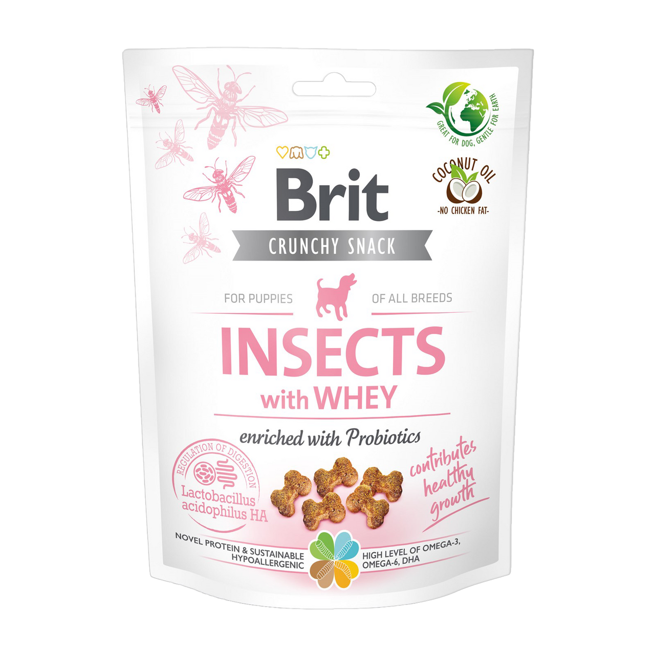 BRIT Crunchy PUPPY, poslastica, insekti sa sirutkom, s probioticima, 200 g