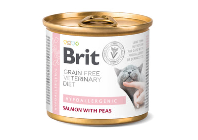 BRIT GF VD Cat Hypoallergenic, kod intolerancija na hranu, konzerva 200g