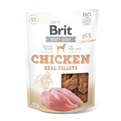 BRIT Meaty Jerky, fileti, piletina, 80 g