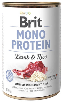 BRIT Mono Protein, janjetina s rizom, bez glutena, 400g