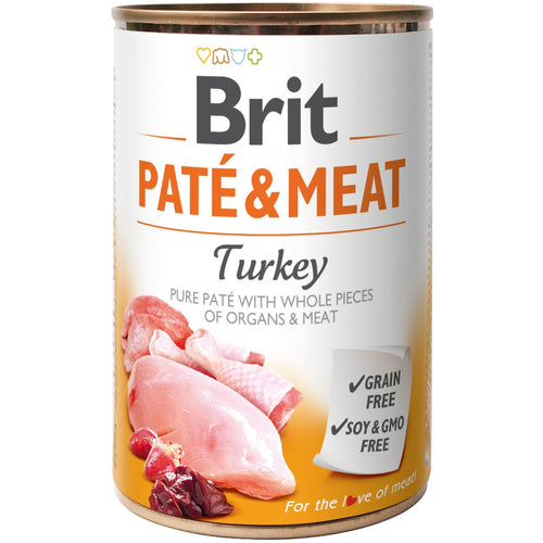 BRIT Pate & Meat, puretina, paseta i komadici mesa, bez zitarica, 400g