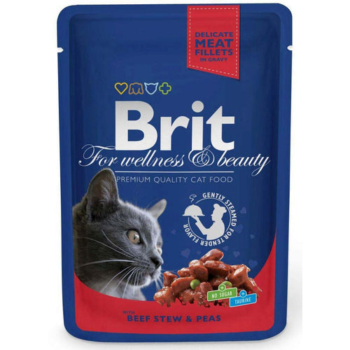 BRIT PREMIUM Komadici u umaku s govedinom i graskom, 100g