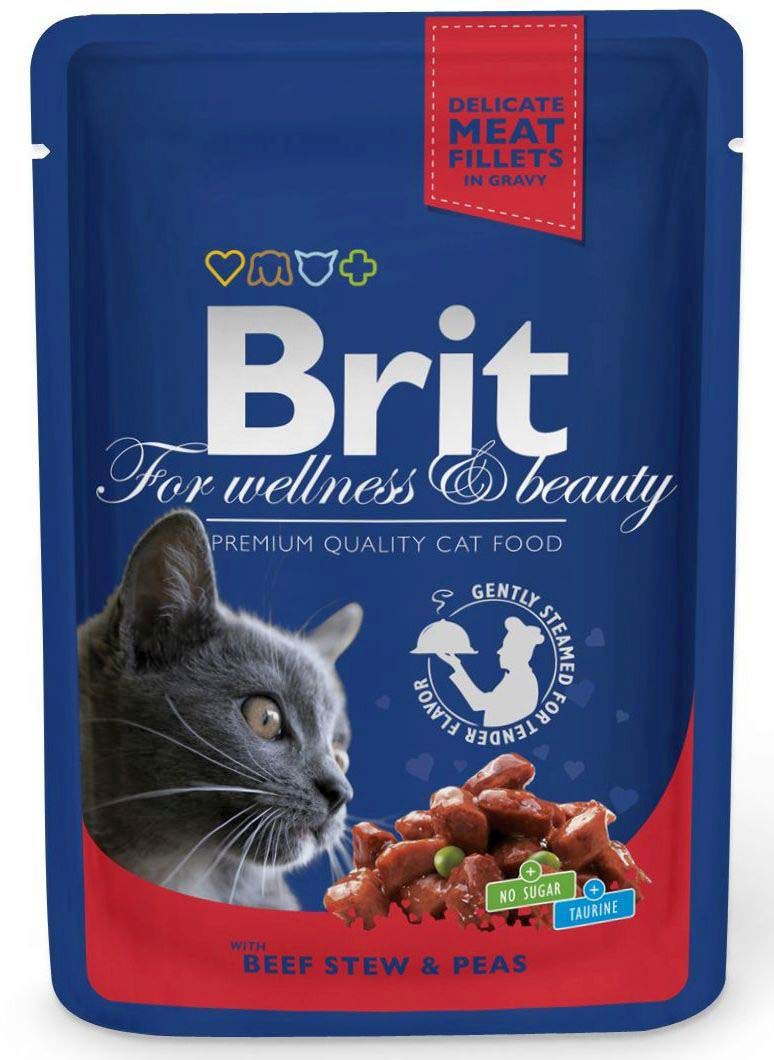 BRIT PREMIUM Komadici u umaku s govedinom i graskom, 100g