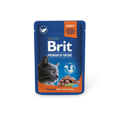BRIT PREMIUM Komadici u umaku Sterilised, s lososom, 100g