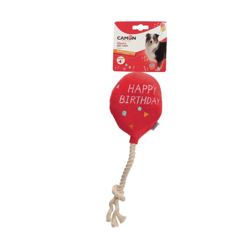 CAMON Igracka za pse Balon Happy Birthday, s konopom, zvucna, 30cm