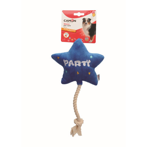 CAMON Igracka za pse Zvijezda Party, s konopom, zvucna, 30cm