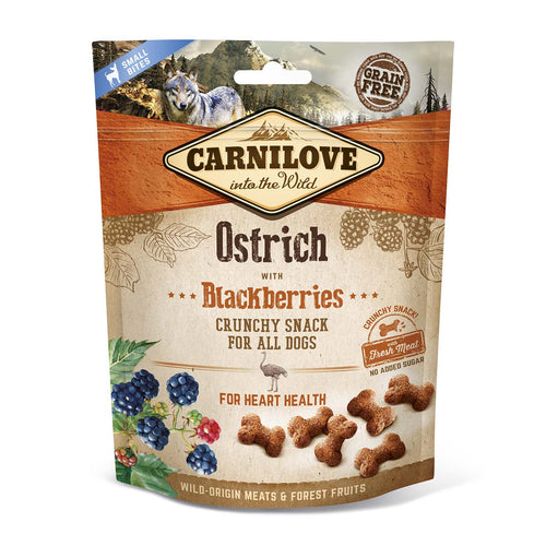 CARNILOVE Crunchy Snack, nojevo meso s kupinama, sa svjezim mesom, 200g