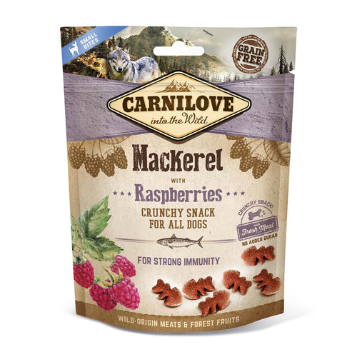 CARNILOVE Crunchy Snack, skusa s malinama, sa svjezim mesom, 200g