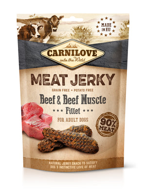 CARNILOVE Meat Jerky, goveđi misic, mesni fileti bez zitarica, 100g