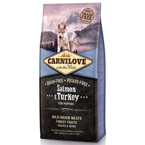 CARNILOVE PUPPY, Losos i puretina, bez zitarica, 12kg