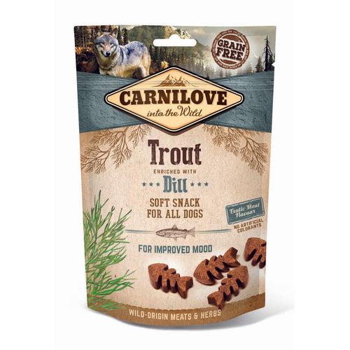 CARNILOVE Soft Snack, pastrva s koprom, polumeka poslastica, 200g