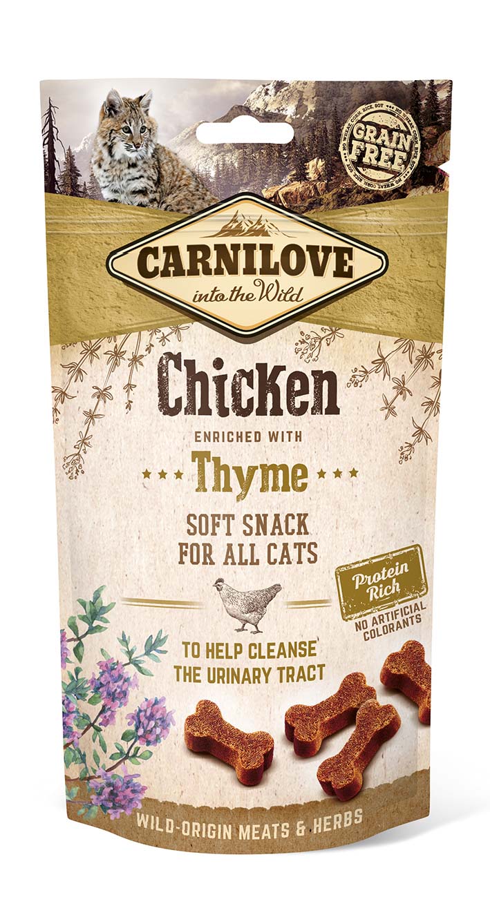 CARNILOVE Soft Snack, piletina s timijanom, polumeka poslastica, 50g