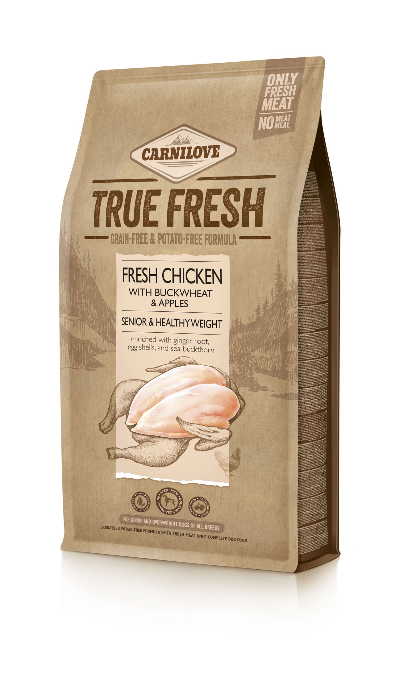 CARNILOVE True Fresh Senior & Healthy piletina, bez zitarica i krumpira, 4kg