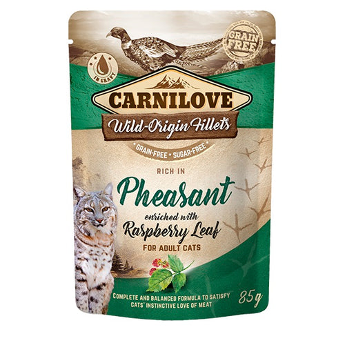 CARNILOVE Wild Origin Filets, bogato mesom fazana, s listom maline, bez zit. 85g