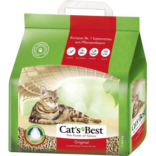 CAT'S BEST Original, grudajuci biljni pijesak za macke, bezmirisni, 10l