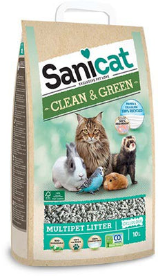 SANICAT Pijesak Clean&Green, za macke, ptice i male zivotinje, papir/ceuloza, 10