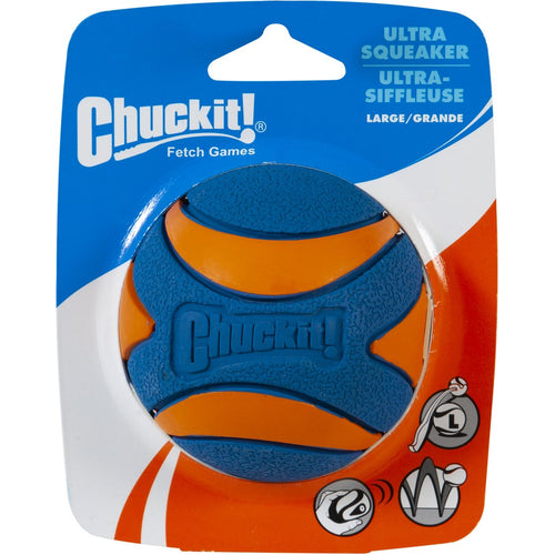 CHUCKIT! Ultra Squeaker lopta L, zvucna, 8cm