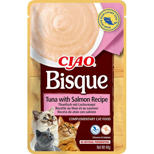 CIAO Bisque, tunjevina s lososom, u kremastom umaku, 40g