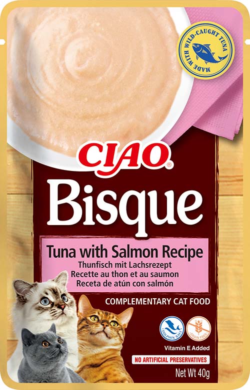 CIAO Bisque, tunjevina s lososom, u kremastom umaku, 40g
