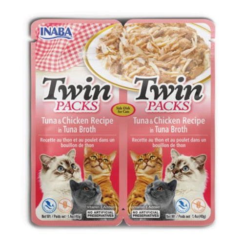 CIAO Twin Packs, tunjevina i piletina, u temeljcu tunjevine, 2x40g