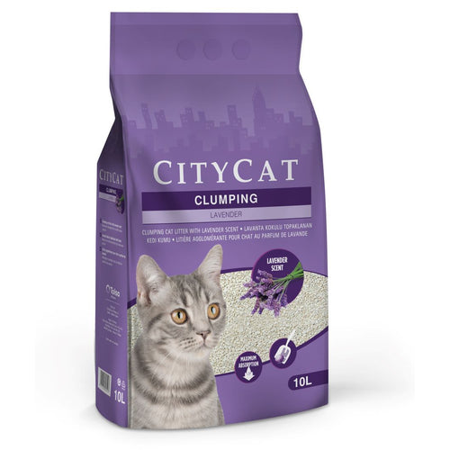 CITYCAT Lavander, grudajuci mineralni pijesak za macke, mirisni, 10l
