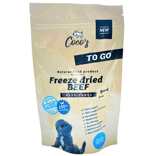 COCO'S Liofilizirani snack, Govedina, goveđe kocke, poslastica za pse, 50g
