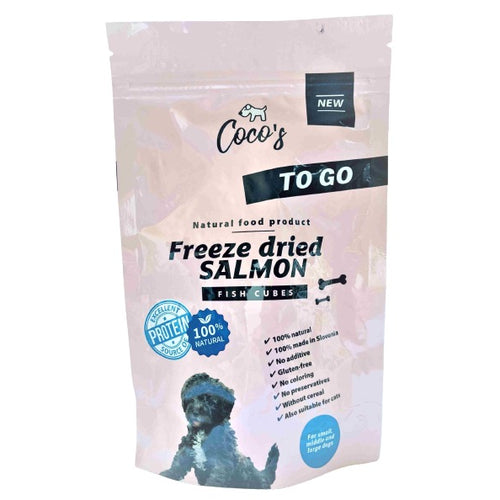 COCO'S Liofilizirani snack, Losos, riblje kocke, poslastica za pse, 50g