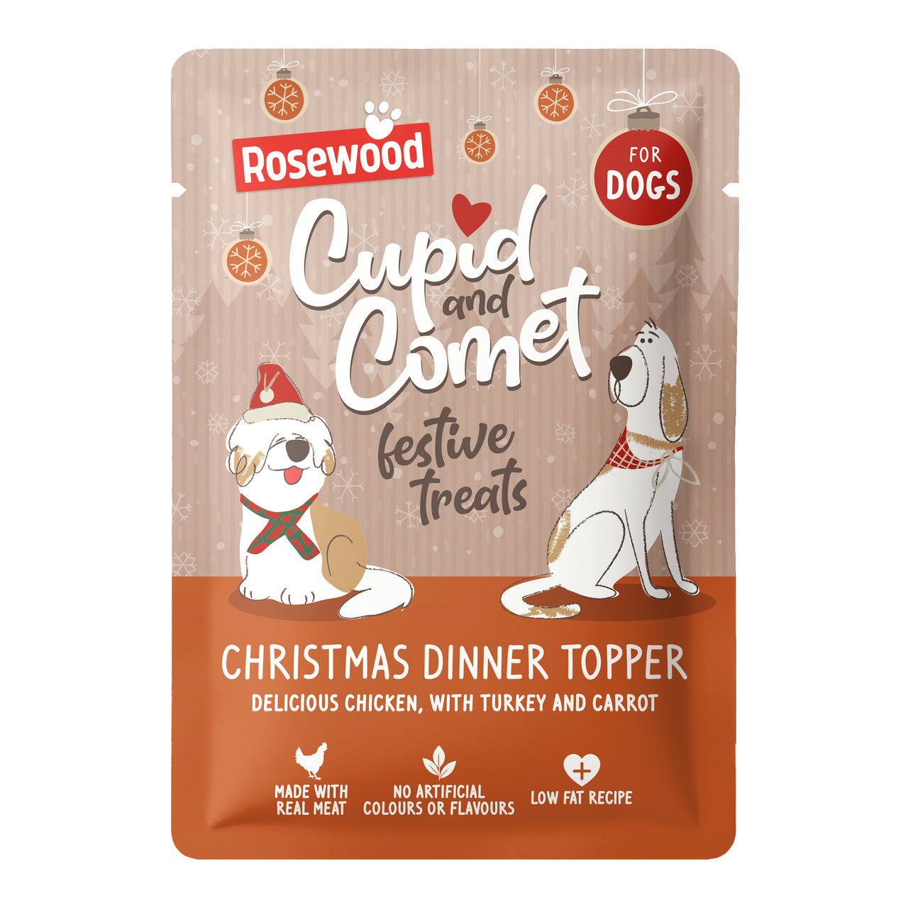 CUPID&COMET Christmas Dinner Topper, piletina i puretina, za pse, 85g