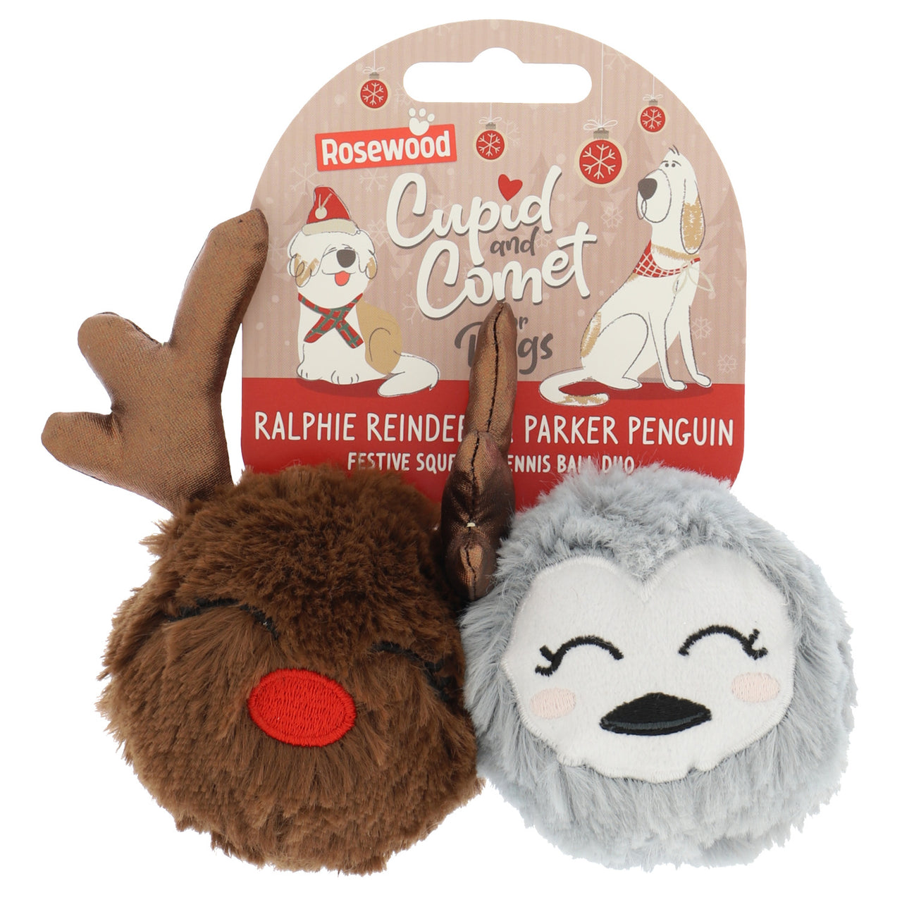 CUPID&COMET Igracka za pse, Ralphie Reindeer & Parker Penguin, plisana