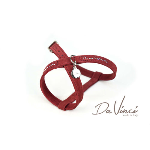 DA VINCI CLERANCE Suede orma, prirodna koza, Swarowski, 55-61cm, bordo