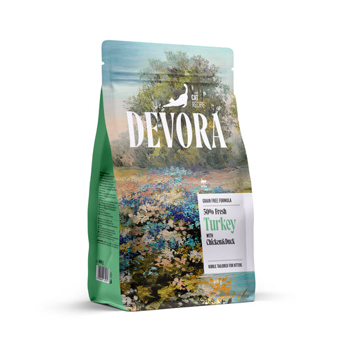 DEVORA KITTEN Svjeza puretina s pil. i pac., bez zitarica, za macice, 400g