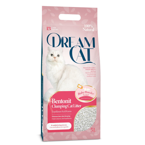 DREAM CAT Baby Powder, grudajuci mineralni pijesak za macke, mirisni