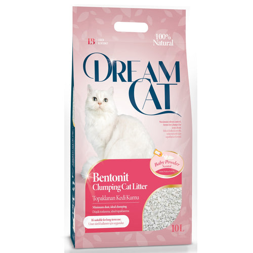 DREAM CAT Baby Powder, grudajuci mineralni pijesak za macke, mirisni, 10l
