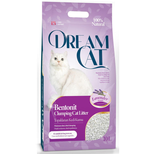 DREAM CAT Lavander, grudajuci mineralni pijesak za macke, mirisni, 10l