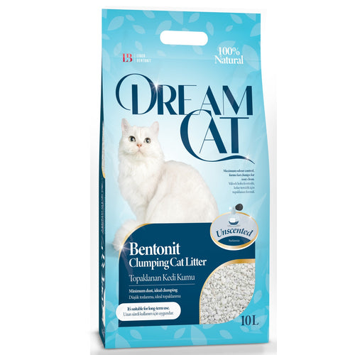 DREAM CAT Unscented, grudajuci mineralni pijesak za macke, bezmirisni, 10l