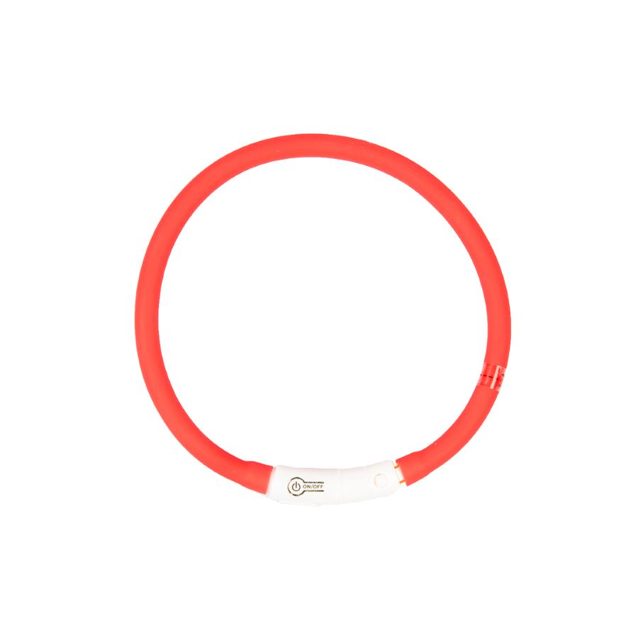 DUVO+ SEEcurity Reflektirajuca ogrlica za pse USB, najlon, crvena