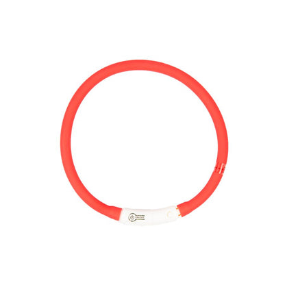 DUVO+ SEEcurity Reflektirajuca ogrlica za pse USB, najlon, crvena